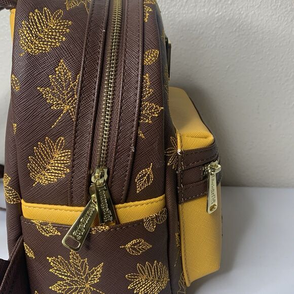 Loungefly Disney Winnie The Pooh Autumn Leaves Mini Backpack Brown Yellow Bag main image 15